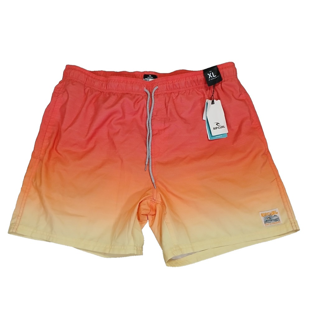 Rip Curl Lay‎ Days Board Shorts Mens Size XL Regular Fit Stretch Orange Pockets